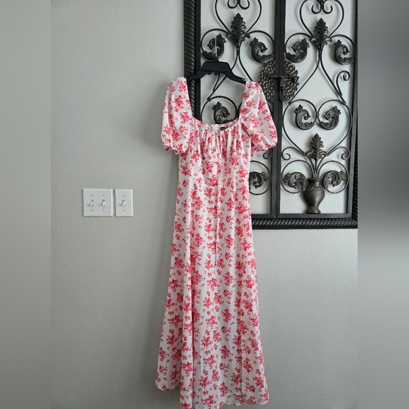 Shein Floral Puff Sleeve Dress - Picture 2 of 7